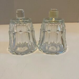 Tulip Votive Candle Holder Clear Glass 3 1/2" Tall, Set Of 2Very Good Condition